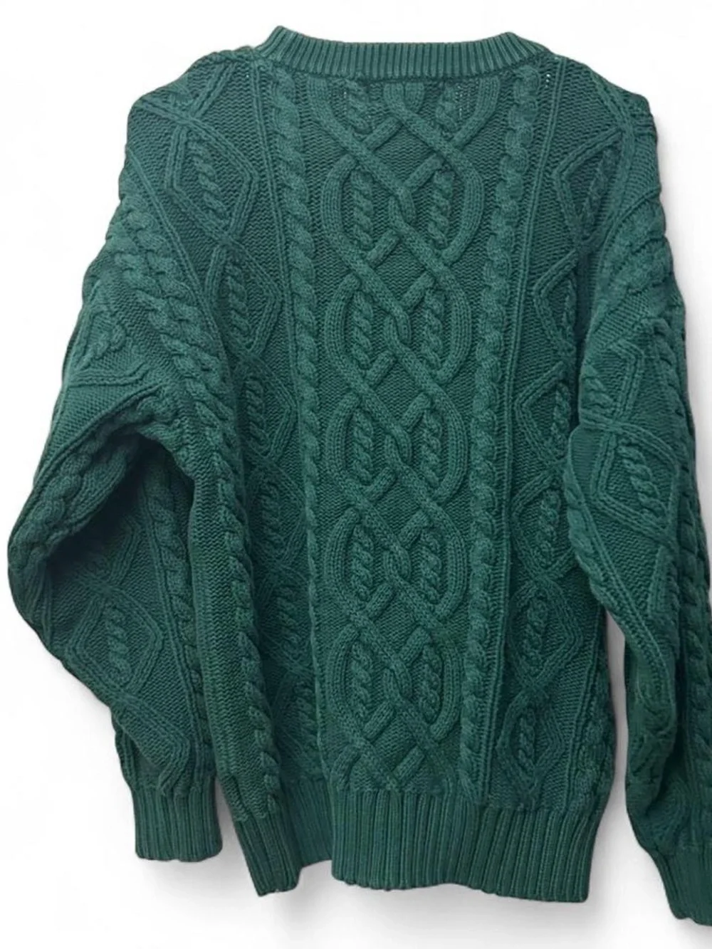 Eddie Bauer Deep Teal Cable Knit Crewneck Sweater - Picture 3 of 3